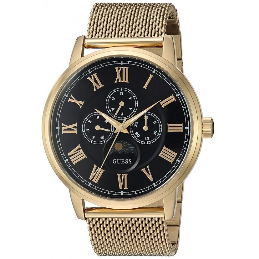 Guess Black Dial Gold-Tone Mesh Men's Watch W0871G2 – Watches of America