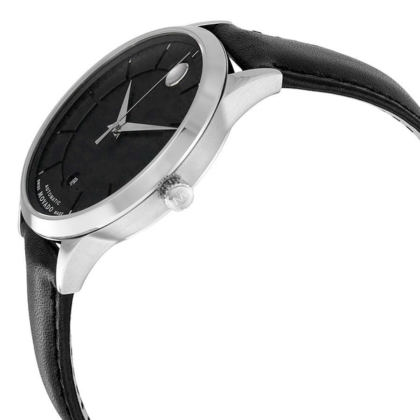 Movado 1881 Automatic Black Dial Black Leather Men's Watch #0606873 - Watches of America #2