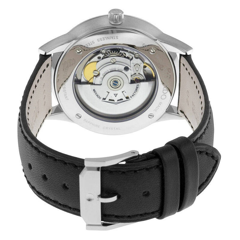 Movado 1881 Automatic Black Dial Black Leather Men's Watch #0606873 - Watches of America #3