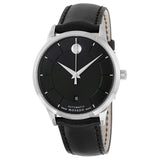 Movado 1881 Automatic Black Dial Black Leather Men's Watch #0606873 - Watches of America