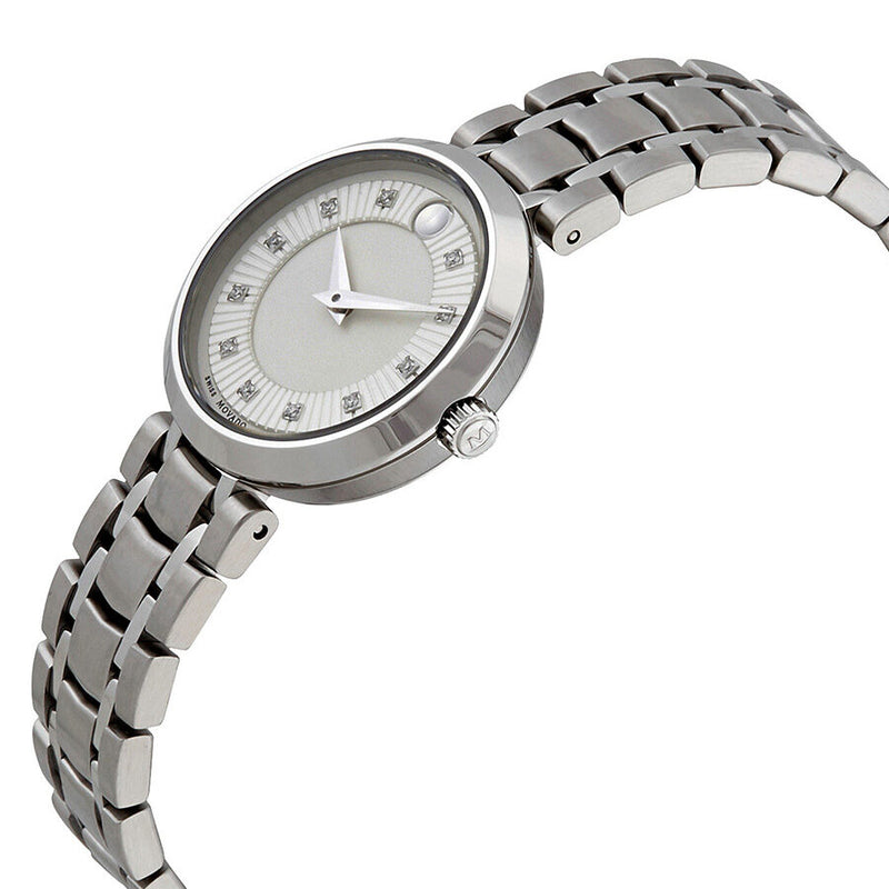 Movado 1881 Silver Diamond Dial Ladies Watch #0607097 - Watches of America #2