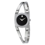 Movado Amorosa Black Dial Stainless Steel Ladies Watch #0606394 - Watches of America