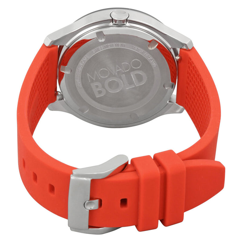 Movado Bold Active Silver Dial Red Silicone Ladies Watch with Interchangeable Strap #3600392 - Watches of America #3