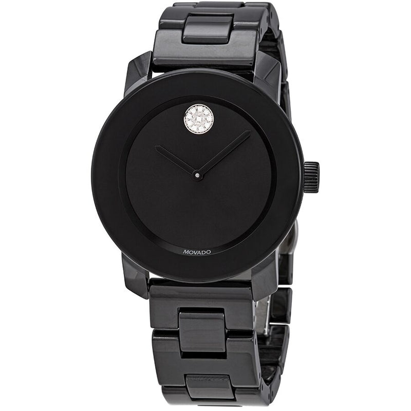 Movado Bold Black Dial Black Ceramic Ladies Watch #3600535 - Watches of America