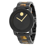 Movado Bold Black Dial Black IP Stainless Steel and Tortoise Bracelet Unisex #3600152 - Watches of America
