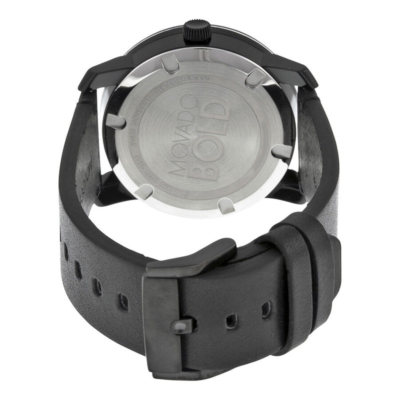 Movado Bold Black Dial Black Leather Men's Quartz Watch 3600297 #527272 C8K02 7630 - Watches of America #3