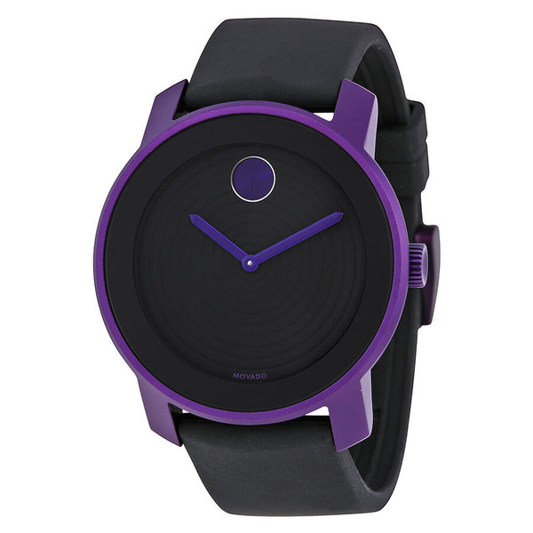 Movado Bold Black Dial Purple Aluminum Unisex Watch #3600175 - Watches of America
