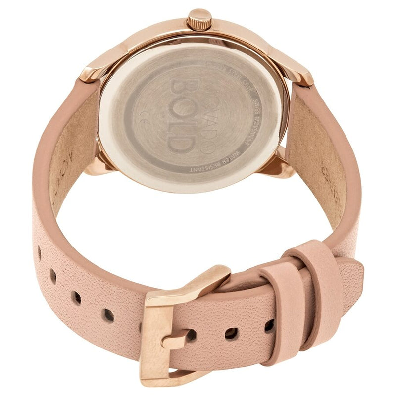 Movado Bold Carnation Gold Dial Pink Leather Ladies Watch #3600594 - Watches of America #3