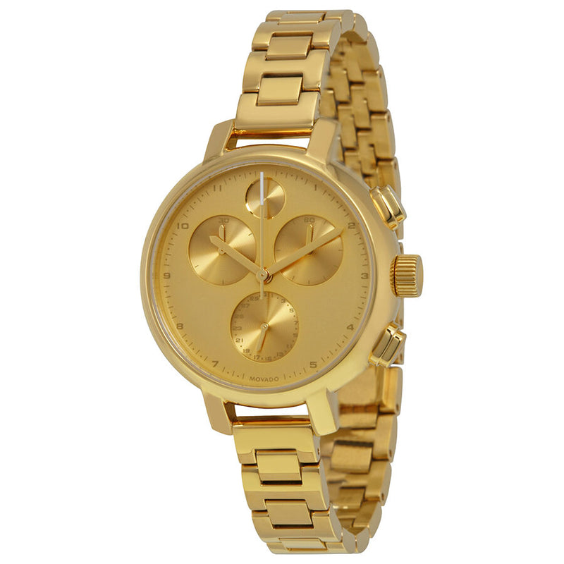 Movado Bold Champagne Chronograph Gold-Tone Stainless Steel Ladies Watch #3600239 - Watches of America