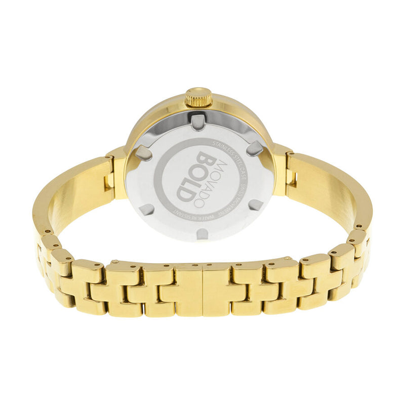 Movado Bold Chocolate Metallic Dial Diamond Ladies Watch #3600282 - Watches of America #3