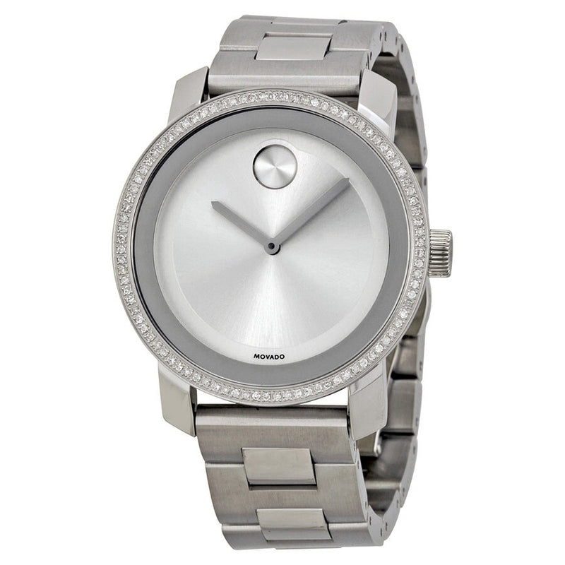 Movado Bold Diamond Silver Dial Stainless Steel Ladies Watch #3600149 - Watches of America