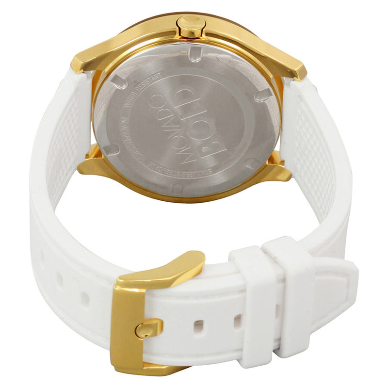 Movado Bold Gold Dial White Silicone Ladies Watch #3600410 - Watches of America #3