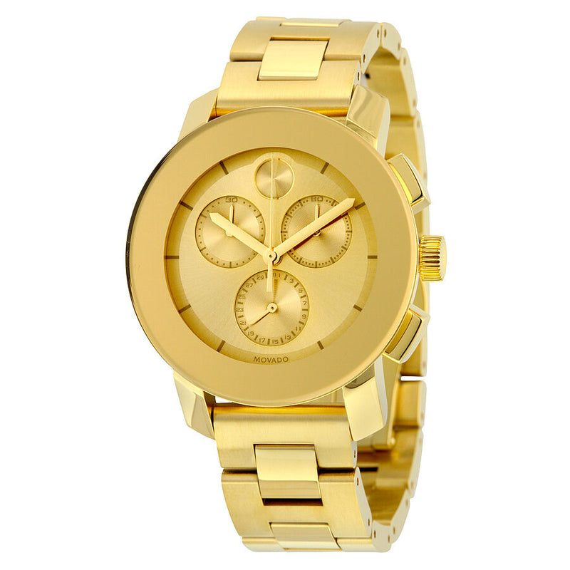 Movado Bold  Chronograph Gold Metallic Dial Unisex Watch #3600358 - Watches of America