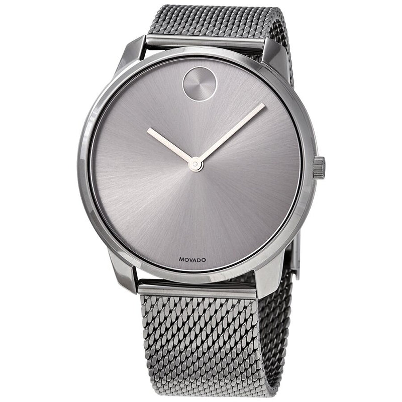 Movado Bold Grey Dial Stainless Steel Mesh Men's Watch #3600599 - Watches of America