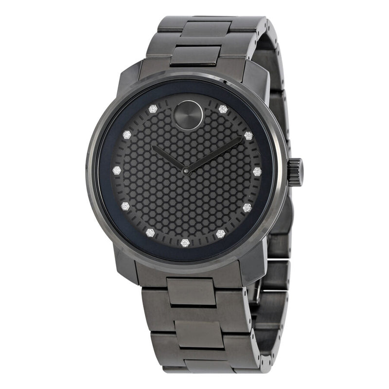 Movado Bold Gunmetal Diamond Dial Quartz Men's Watch #3600375 - Watches of America