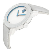 Movado Bold Light Blue Accent White Leather Ladies Watch #3600178 - Watches of America #2