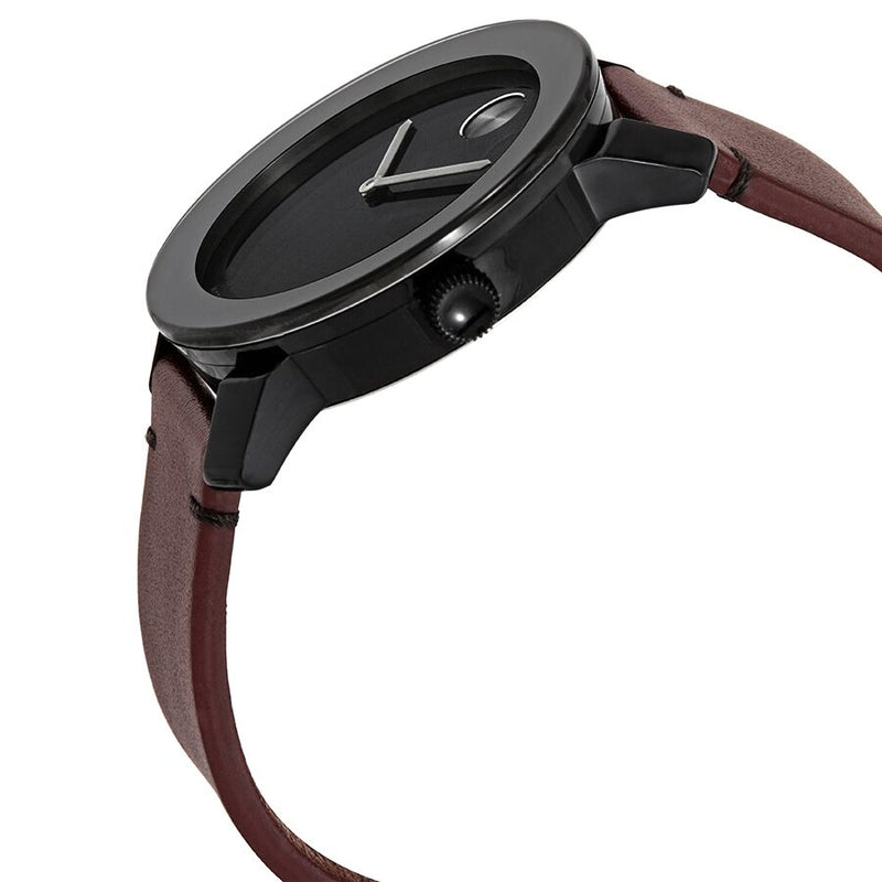 Movado Bold Quartz Black Dial Oxblood Leather Men's Watch #3600602 - Watches of America #2