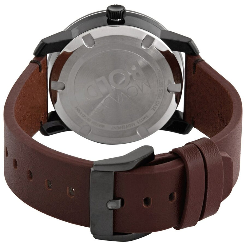 Movado Bold Quartz Black Dial Oxblood Leather Men's Watch #3600602 - Watches of America #3