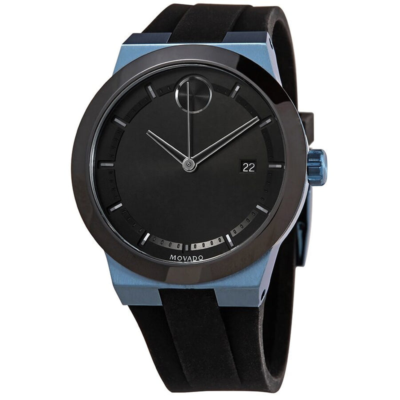 Movado Bold Quartz Black Dial Black Silicone Men's Watch #3600626 - Watches of America