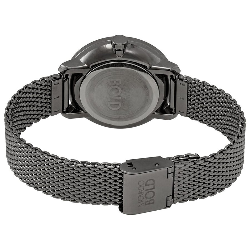 Movado Bold Quartz Grey Dial Grey Ion-plated Mesh Ladies Watch #3600581 - Watches of America #3