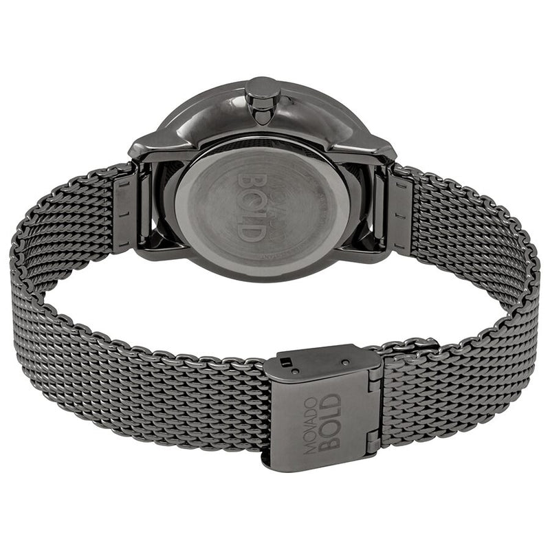 Movado Bold Quartz Grey Dial Grey Ion-plated Mesh Ladies Watch