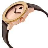 Movado Bold Rose Dial Brown Leather Ladies Watch #3600380 - Watches of America #2