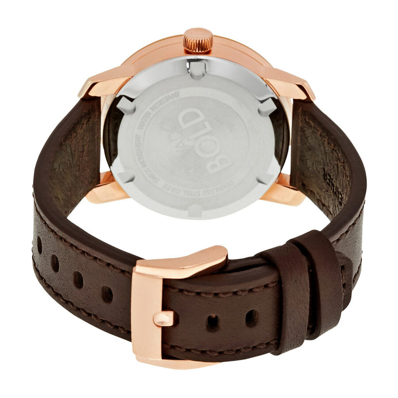 Movado Bold Rose Dial Brown Leather Ladies Watch #3600380 - Watches of America #3