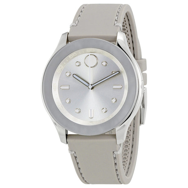 Movado Bold Silver Dial Grey Silicone Ladies Watch #3600412 - Watches of America