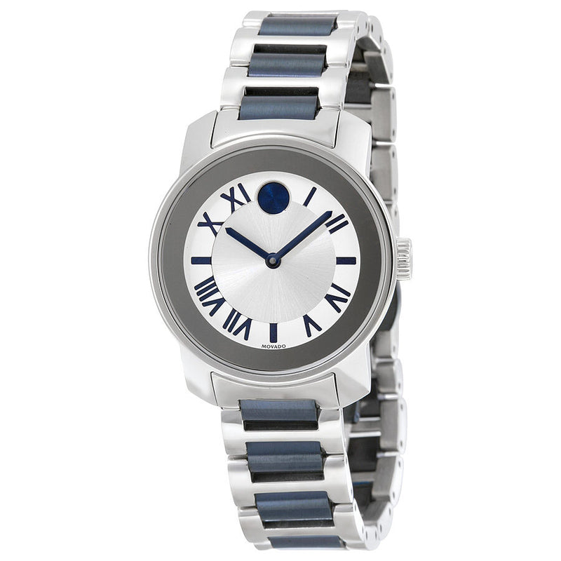 Movado Bold Silver Dial Two-tone Ladies Watch #3600354 - Watches of America