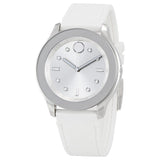Movado Bold Silver Dial White Silicone Ladies Watch #3600419 - Watches of America