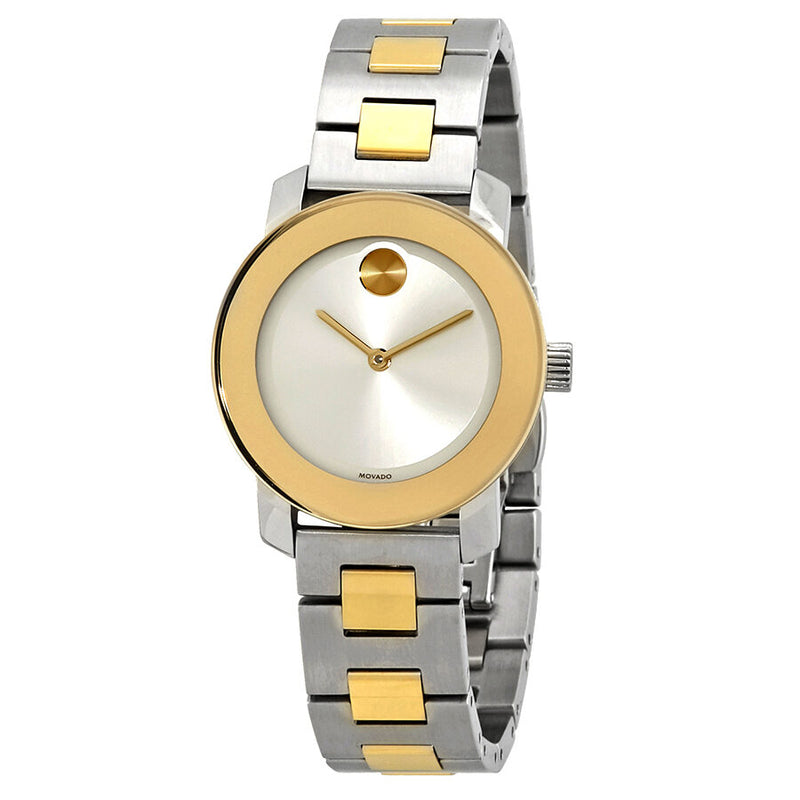 Movado Bold Silver-Tone Sunray Dial Ladies Two-Tone Watch #3600551 - Watches of America