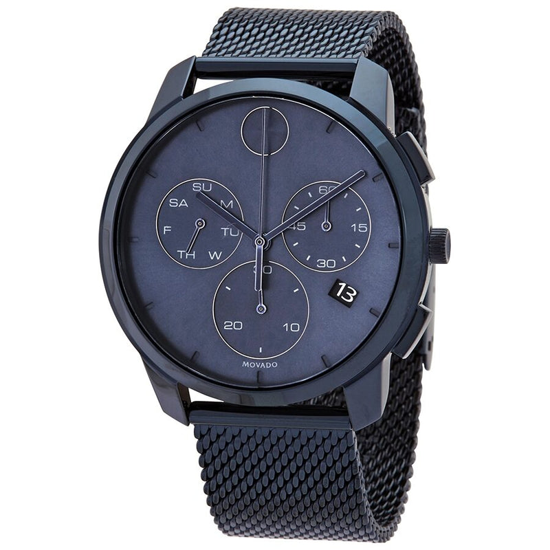 Movado Bold Thin Chronograph Quartz Blue Dial Men's Watch #3600633 - Watches of America