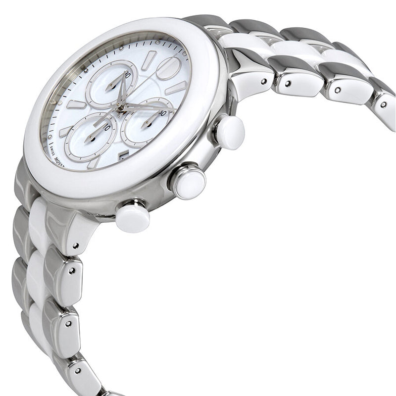 Movado Chronograph White Dial White Ceramic Ladies Watch #0606758 - Watches of America #2