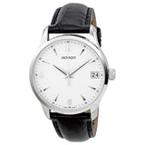 Movado Circa White Dial Leather Men's Watch #0606569 - Watches of America