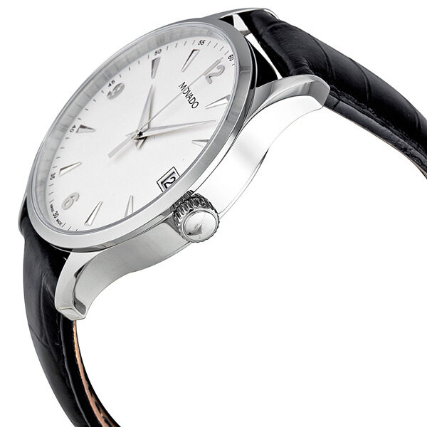 Movado Circa White Dial Leather Men's Watch #0606569 - Watches of America #2