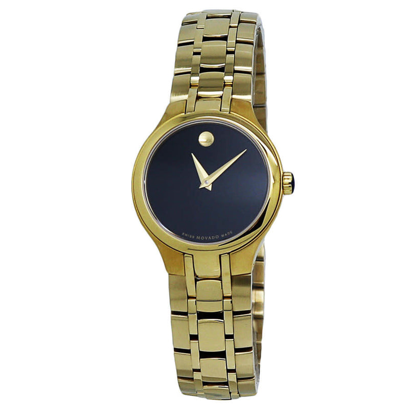 Movado Classic Quartz Black Dial Ladies Watch #0607228 - Watches of America