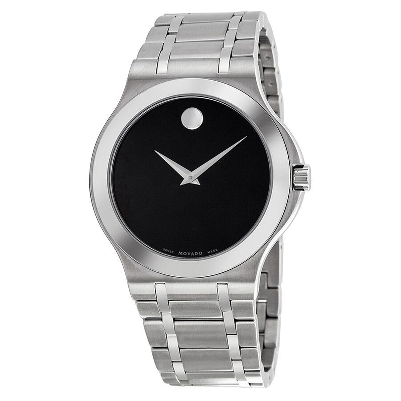 Movado Corporate Exclusive Black Dial Stainless Steel Men's Watch #0606276 - Watches of America