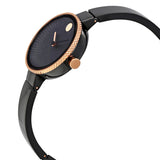 Movado Edge Black Lava Textured Dial Ladies Watch #3680025 - Watches of America #2