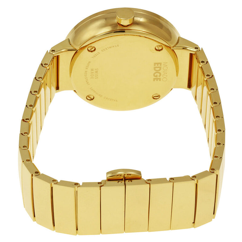 Movado Edge Yellow Gold Aluminum Dial Ladies Watch #3680014 - Watches of America #3