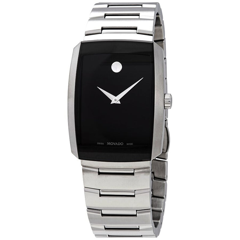 Movado Eliro Black Dial Men's Stainless Steel Watch #0607186 - Watches of America