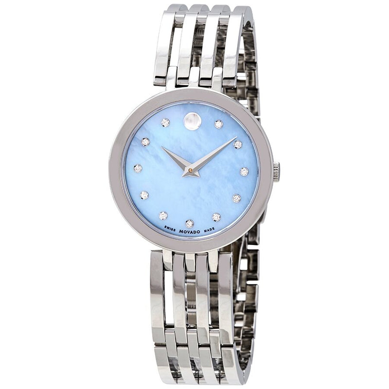 Movado Esperanza Mother of Pearl Diamond Dial Ladies Watch #0607304 - Watches of America