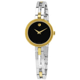 Movado Esperanza Quartz Black Dial Ladies Watch #0607472 - Watches of America