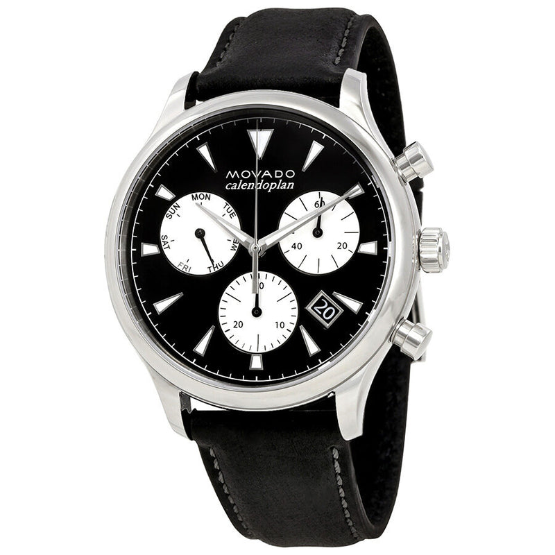 Movado Heritage Chronograph Black Dial Men's  Watch #3650005 - Watches of America