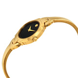 Movado Kara Black Dial Yellow Gold PVD Ladies Watch #0606936 - Watches of America #2