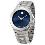 Movado Luno Quartz Blue Dial Stainless Steel Men's Watch #0606380 - Watches of America