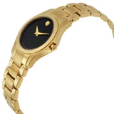 Movado Masino Black Dial Yellow Gold PVD Ladies Watch #0607027 - Watches of America #2