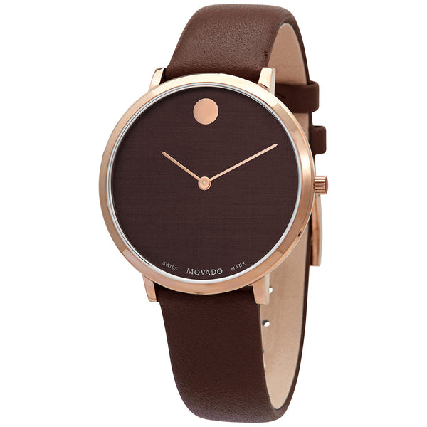 Movado Modern 47 Quartz Brown Dial Ladies Watch #0607405 - Watches of America