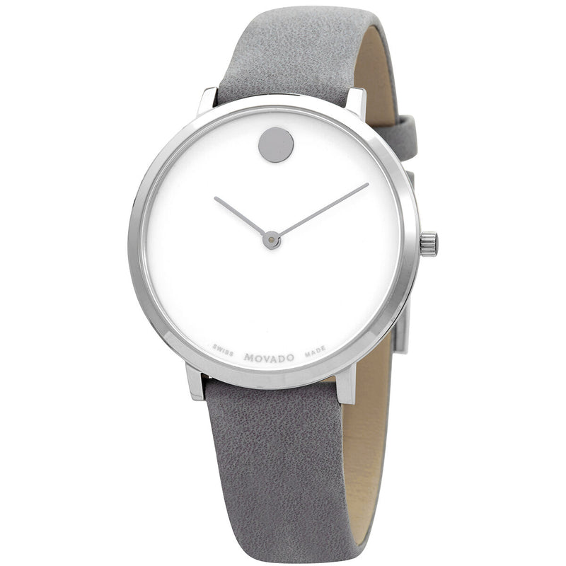 Movado Modern 47 Quartz White Dial Ladies Watch #0607344 - Watches of America