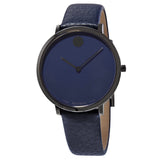 Movado Modern 47 Ultra Slim Quartz Blue Museum  Dial Ladies Watch #0607341 - Watches of America