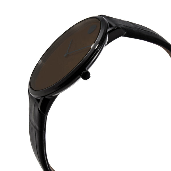 Movado Modern 47 Ultra Slim Quartz Chocolate Museum Dial Men's Watch #0607335 - Watches of America #2